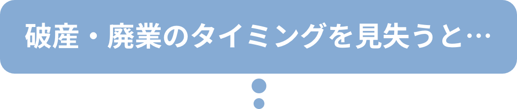 破産・廃業のタイミングを見失うと…
