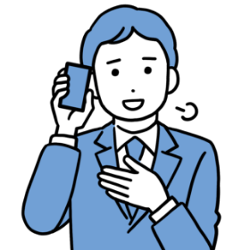 電話をかける男性